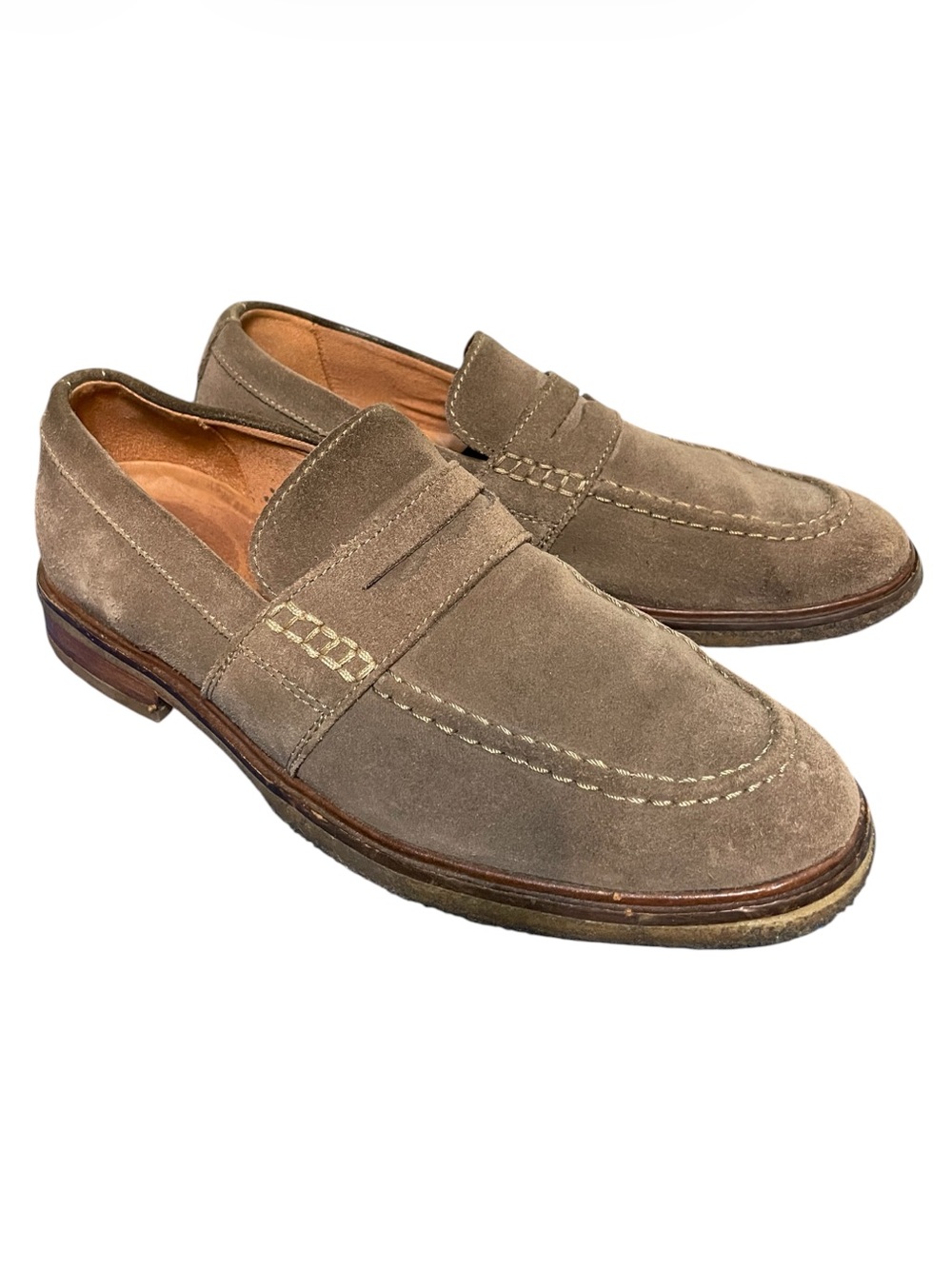 Men's Clarks Brown Suede Penny Loafers Size 8.5